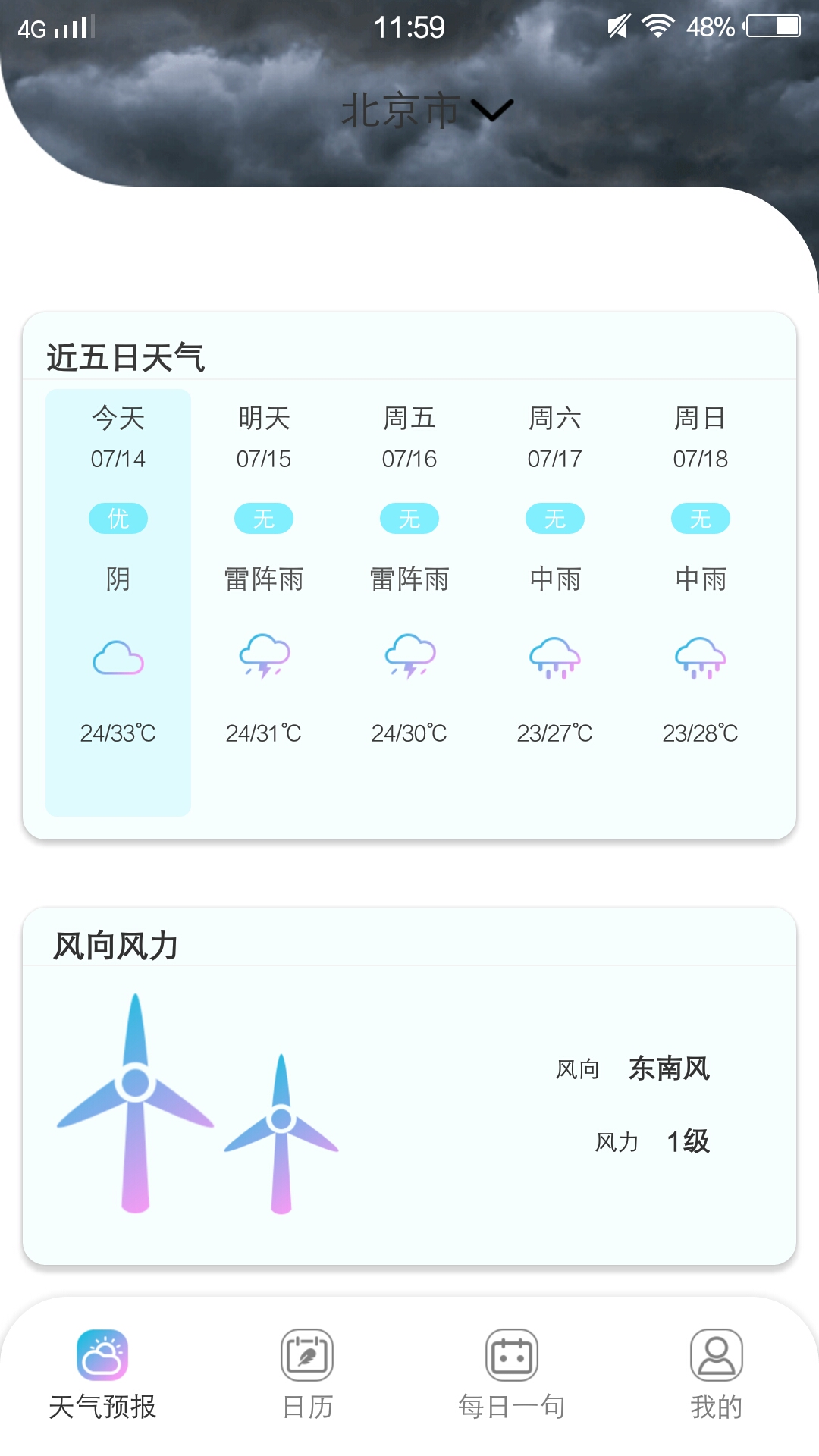 樱花天气预报安卓版截图1